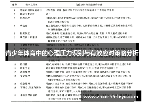 青少年体育中的心理压力识别与有效应对策略分析